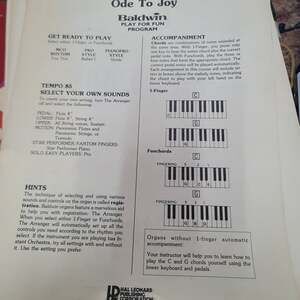 Vintage LOT OF 10 BALDWIN BEGINNER Bundled Sheet Music Organ Instruction